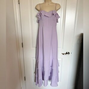 Lulus Lively Evenings Lavender Ruffle Maxi tank Dress Size Medium